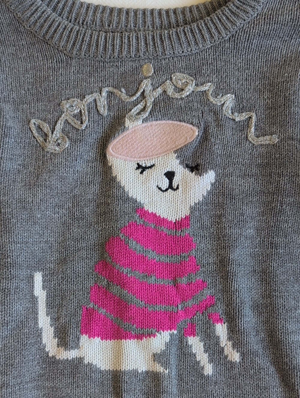 Joe Fresh The Childrens Place Girls 4T Sweater Blouse Bundle Poodle Frenchie Lot - Picture 5 of 12